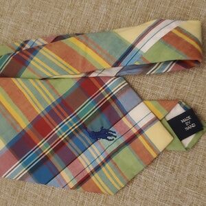 Vintage Polo Ralph Lauren Multicolor Plaid Tie Hand made in the USA